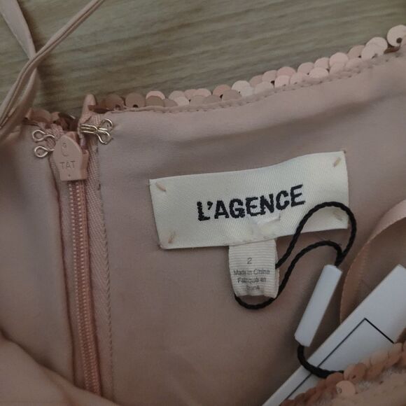 L'AGENCE Femme Sequin Cut-Out Midi-Dress Women's 2 Holiday Party Baddie - Picture 4 of 10